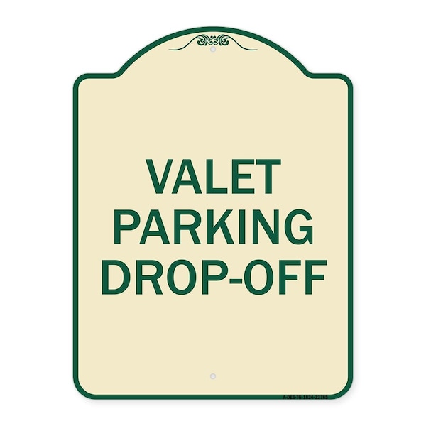 Valet Parking Drop-Off Heavy-Gauge Aluminum Architectural Sign, 24" x 18", TG-1824-22765